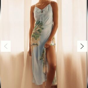 Anthropologie Blue and Green Maxi Dress